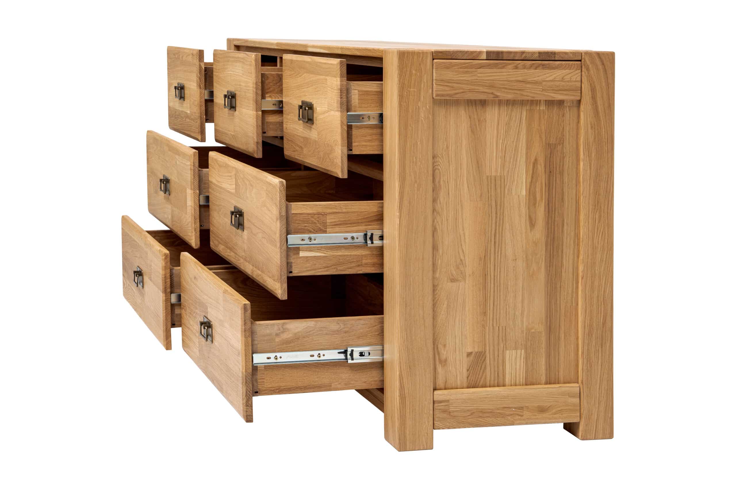 Dubová komoda Troja 7 zásuvek je skvělým doplňkem pro vaši ložnici nebo obývací pokoj.