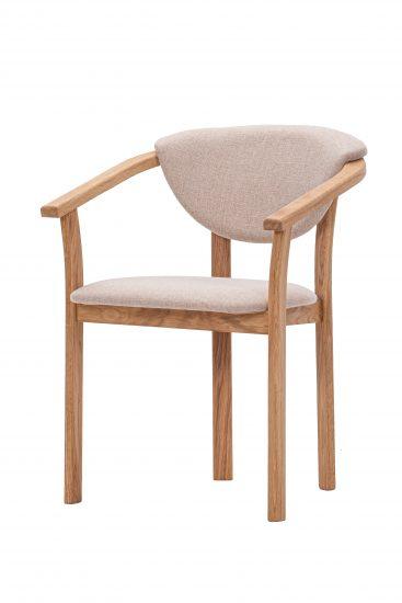 Krzesło dębowe olejowane i woskowane Alexis beżowa tkanina 1