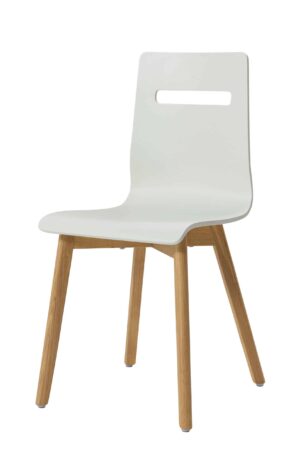 Nowoczesne krzesło z nogami z drewna dębowego Mia