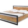 Solidne łóżko 160×200 Olivia w połączeniu dębu i metalu