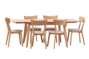 Zestaw do jadalni dąb Urbano-Diana beżowa tkanina