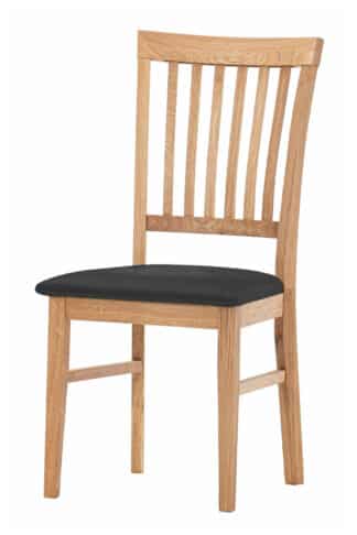 Masivní židle Raines s černou matnou koženkou - elegantní, pohodlná a vysoce kvalitní volba pro vaši jídelnu nebo kuchyň.