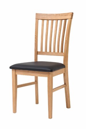 Solidne krzesło Raines tapicerowane czarną matową skórą