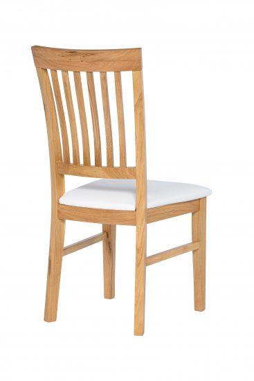 Krzesło dębowe lakierowane Raines z białą skają 2