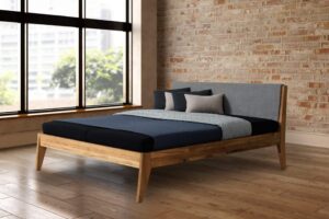 Dubová postel King 180X200 s látkovým čelem