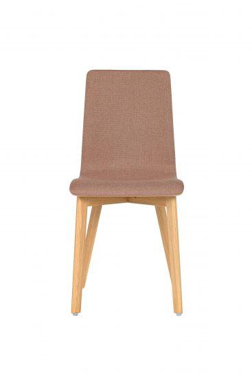Krzesło do jadalni dębowe olejowane Luka brąz tkanina 3