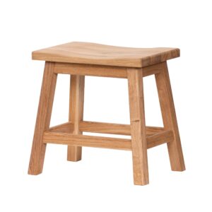 Taboret Wave z litego dębu, wykończony olejem i woskiem