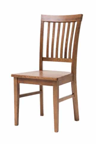 Krzesło dębowe Raines z lakierowanym wykończeniem rustik