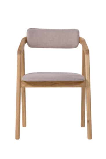 Dąb olejowany Krzesło Aksel tapicerowane beżową tkaniną 6