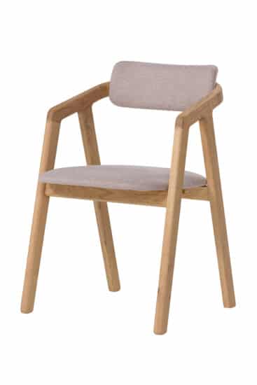 Dąb olejowany Krzesło Aksel tapicerowane beżową tkaniną 1