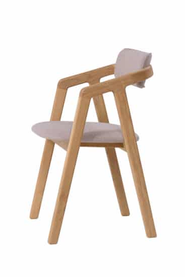 Dąb olejowany Krzesło Aksel tapicerowane beżową tkaniną 2