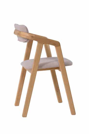 Dąb olejowany Krzesło Aksel tapicerowane beżową tkaniną 5