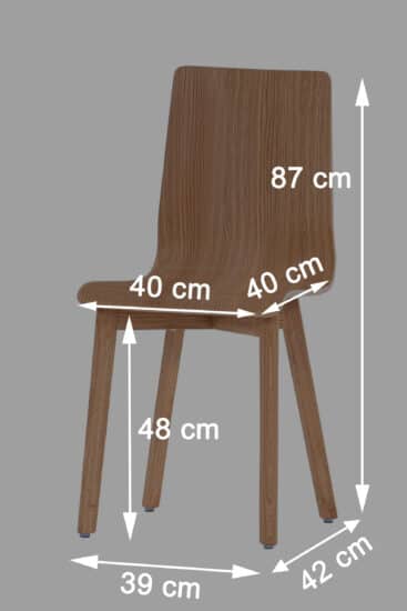 Krzesło do jadalni dębowe olejowane Luka brąz tkanina 4