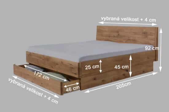Łóżko Monte dąb lity 180 x 200 cm (do wyboru kilka rozmiarów) 16