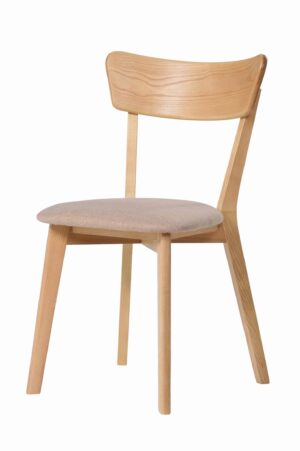 Krzesło lakierowane jesion Diana beżowa tkanina