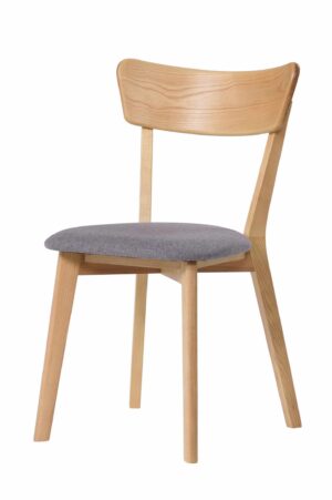 Krzesło lakierowane jesion Diana szara tkanina