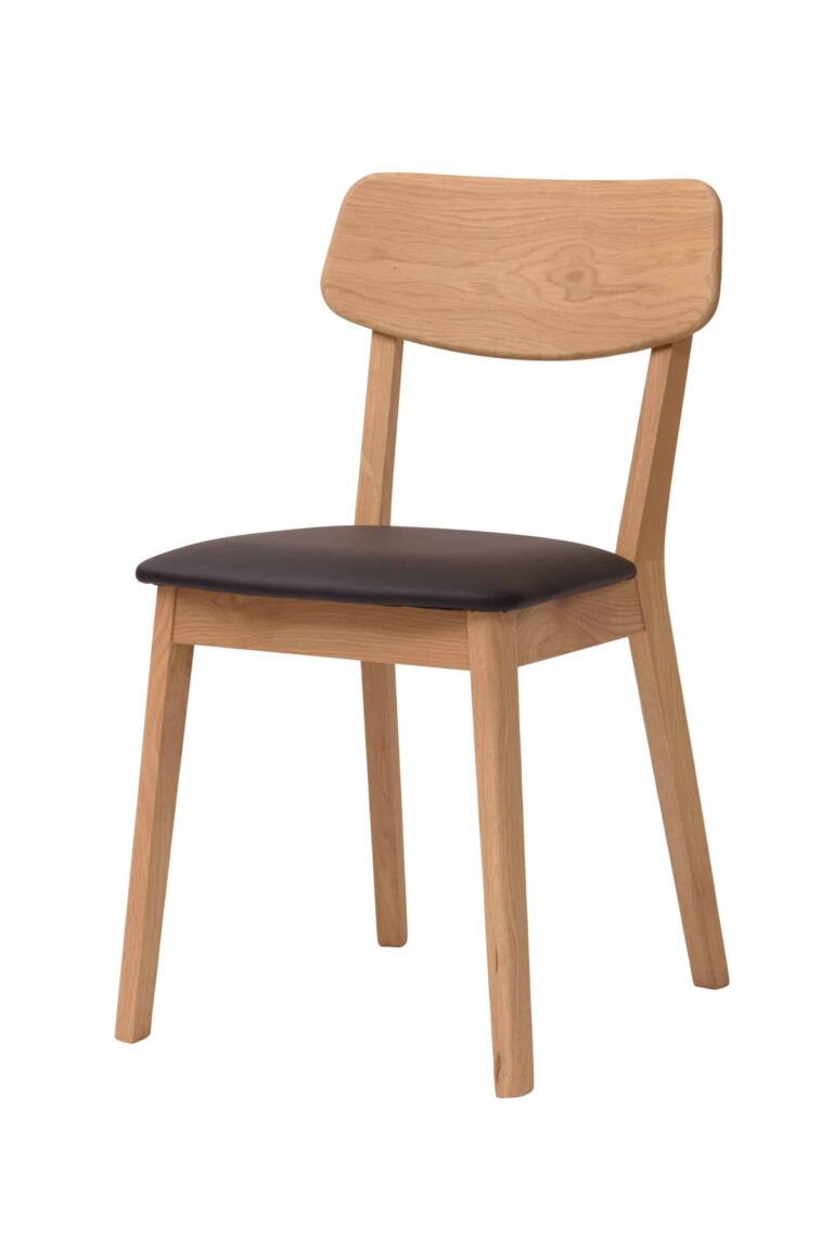 Židle Vilnius s hnědou koženkou v minimalistickém stylu stane nejen praktickým, ale i estetickým doplňkem vašeho interiéru.