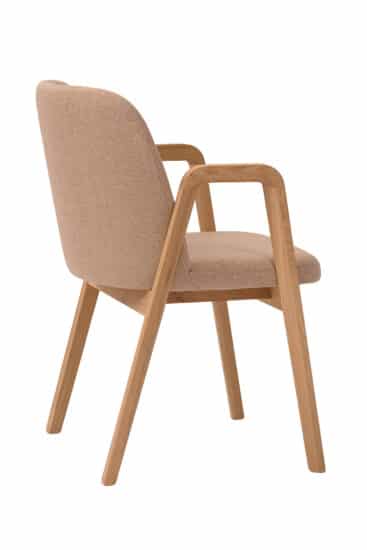 Dubová židle s područkami je ideální pro kancelářské prostory, jídelny, kavárny i restaurace, kde oceníte její praktičnost a styl.
