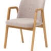 Dubová židle Chill s područkami a béžovým polstrováním je ideální pro kancelářské prostory, jídelny, kavárny i restaurace, kde oceníte její praktičnost a styl. Ergonomický tvar a měkké polstrování zajistí maximální komfort i při dlouhodobém sezení.