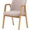 Dubová židle Chill s područkami a béžovým polstrováním je ideální pro kancelářské prostory, jídelny, kavárny i restaurace, kde oceníte její praktičnost a styl. Ergonomický tvar a měkké polstrování zajistí maximální komfort i při dlouhodobém sezení.