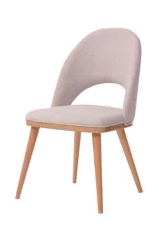 Dřevěná židlé  Marie s bílou látkou - ideální řešení pro vaše moderní obývací prostory. Elegance, pohodlí a kvalita v jednom balení!