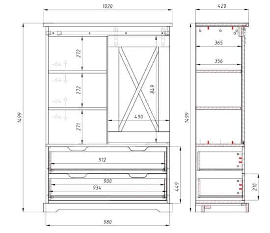 Masivní skříň do obývacího pokoje Railway 1 je ztělesněním dokonalé kombinace kvality, funkčnosti a designu, který nikdy nevyjde z módy.