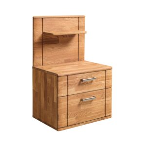 Dřevěný noční stolek Elza - díky použití přírodního materiálu dubu, bude každý kus originálním doplňkem Vašeho interiéru.