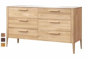 Dubová komoda v skandinávském stylu s jemnými detaily je vyrobena z masivního dubu v čokoládovém odstínu, stane ikonou vašeho domova.