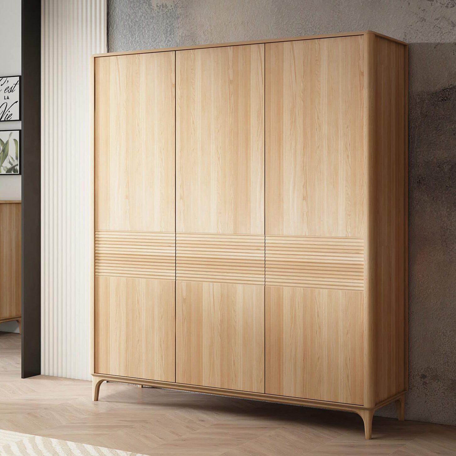 Dubová masivní skříň do ložnice Stockholm 2 přináší do interiéru nadčasovou eleganci a přírodní vzhled, který snadno ladí s různými styly. Díky kvalitnímu zpracování a odolnému materiálu nabízí skříň dlouhou životnost.