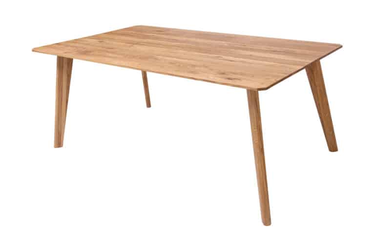 Deska s jemnou spárou a olejem ošetřený povrch podtrhují přirozenou krásu dubu, zatímco jednoduché linie a mírně šikmé nohy dodávají stolu stabilitu a lehkost. Ideální doplněk do moderních i klasických interiérů, který zútulní každý prostor.