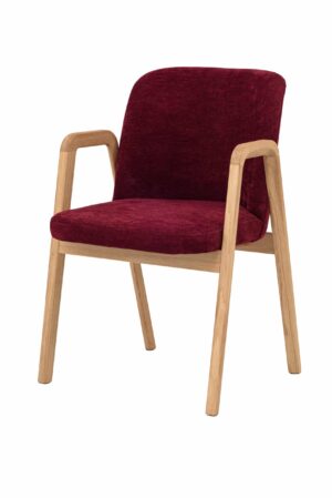 Dębowe krzesło Chill w czerwonym kolorze świetnie zaprezentuje się nie tylko przy stole w jadalni, ale także w gabinecie, biurze czy nowoczesnym wnętrzu komercyjnym. Solidna konstrukcja z litego dębu zapewnia trwałość i stabilność, a intensywnie czerwona tapicerka nadaje krzesłu wyrazisty i energiczny charakter, który ożywi każde pomieszczenie.