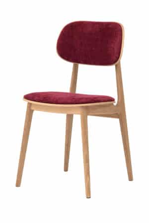 Krzesło do jadalni Verde w czerwonym kolorze wyróżnia się czystymi liniami, wysokiej jakości litym dębem i wyrazistą czerwoną tapicerką. Ergonomiczny kształt zapewnia wygodę nawet przy dłuższym siedzeniu, a energetyczny design nadaje wnętrzu styl i osobowość. Idealny wybór do domu oraz nowoczesnych przestrzeni gastronomicznych.