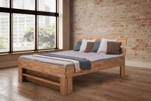 Dębowe łóżko z litego drewna Sofi Kubus 160×200 cm