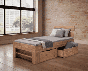 Łóżko dębowe z litego drewna Sofi Kubus 90×200 cm