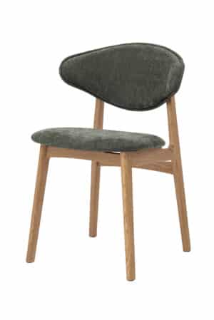 Krzesło Shoti stanowi doskonałą synergię organicznych kształtów, wysokiej jakości materiałów i nowoczesnego designu. Charakterystyczne asymetryczne oparcie, elegancka dębowa konstrukcja i wyrafinowana zielona tapicerka tworzą wyrazisty element designu, który przyciągnie uwagę, oferując jednocześnie wyjątkowy komfort podczas codziennego użytkowania.