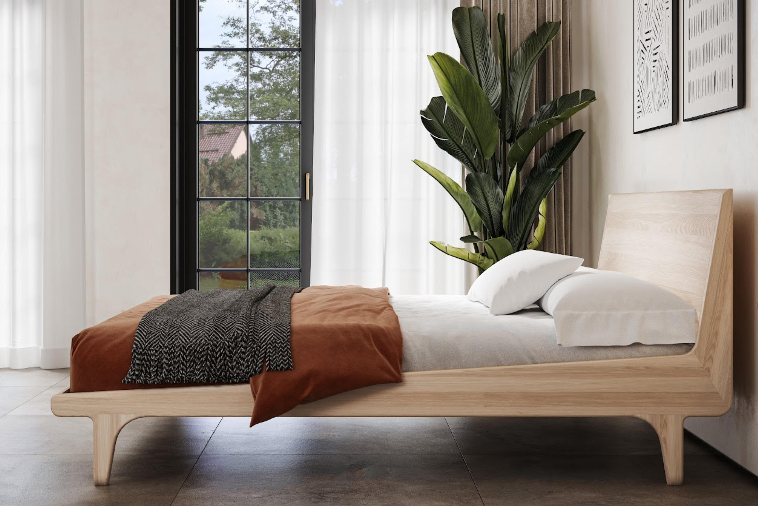 Łóżko z litego drewna 180x200 Nordica natural - obrazek 3